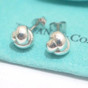 Tiffany & Co. Auth Vintage Twist Knot Love Ball Stud Earrings w/Pouch ✨EUC✨Rare